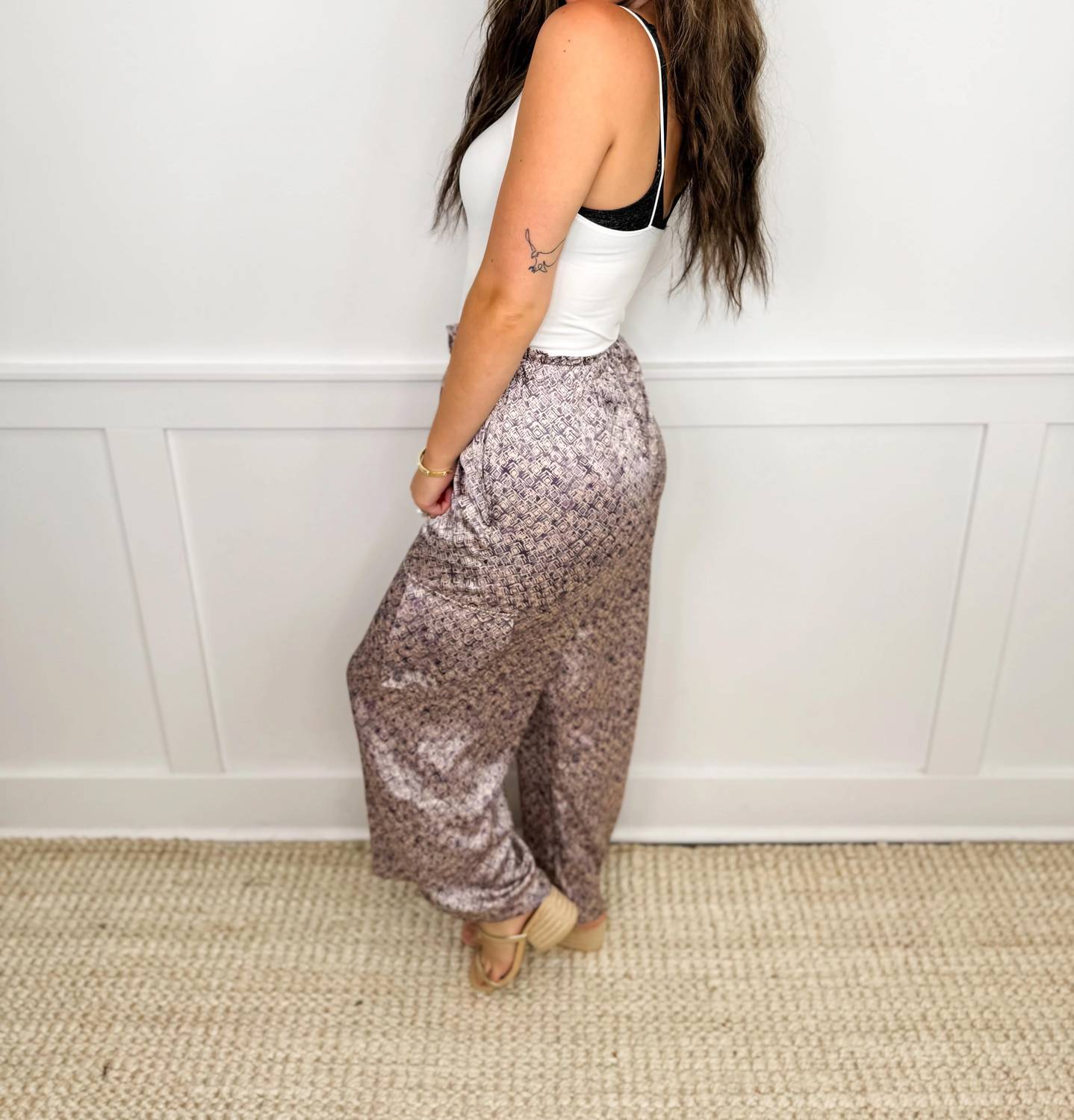 Mystree - On A Shopping Spree High-rise Satin Wide Leg Cargo Pants