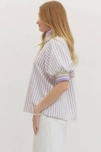 Entro - Latte Stripe Top