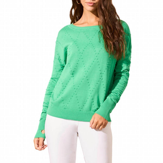 Tribal - Crewneck Sweater with Thumb Holes