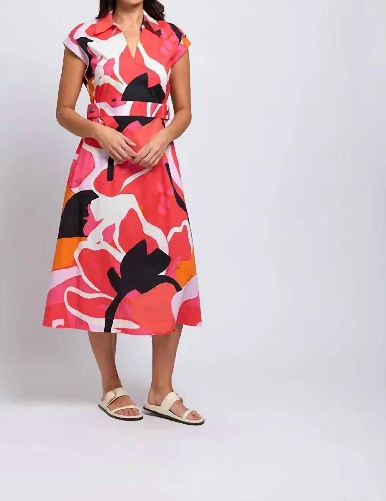FOIL Dress Is More V-neck Dress in lush - women's dress - alternate view