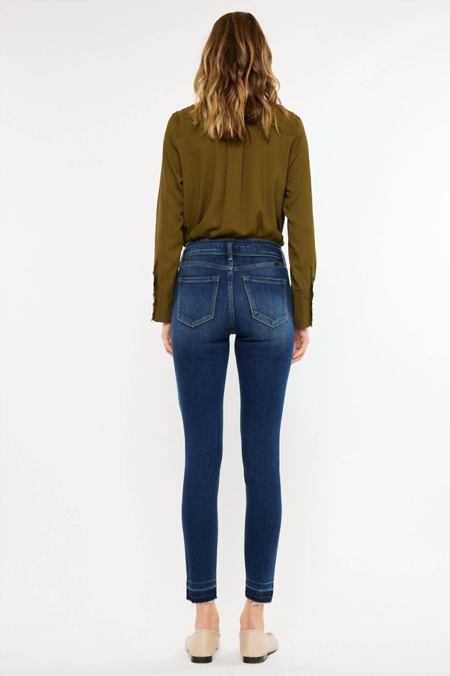 Kancan - Double Waist High Rise Ankle Skinny Jean
