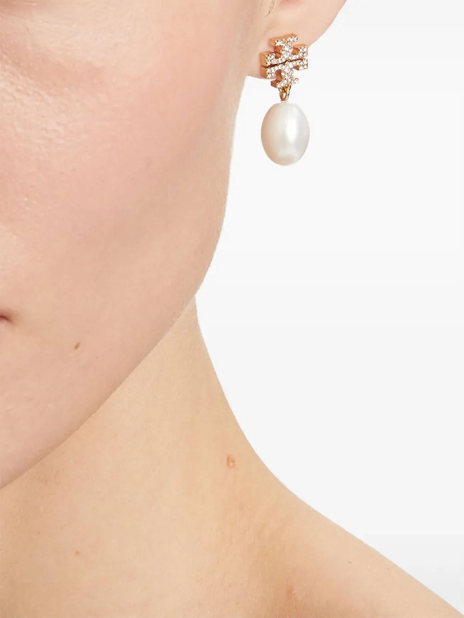 Tory Burch - Kira Pave Pearl Earrings