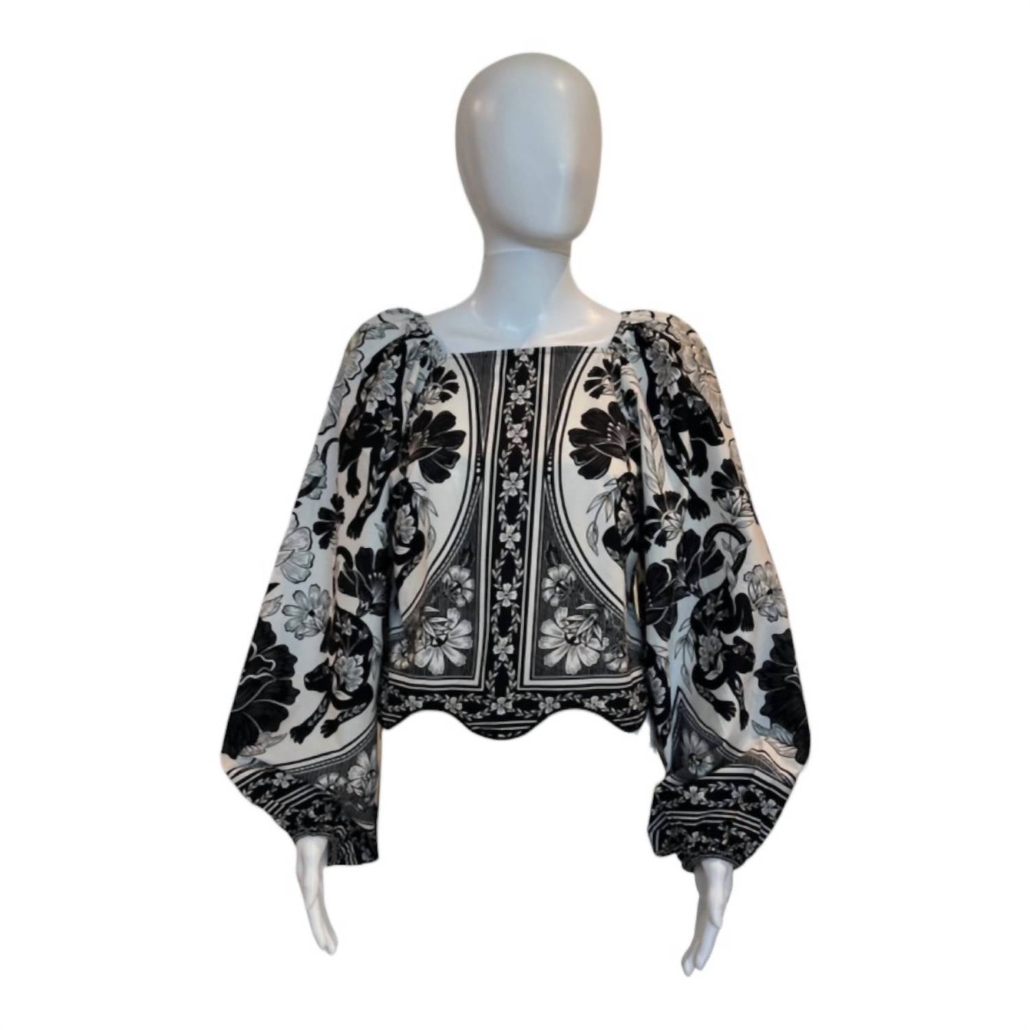 Farm Rio - Flower Leopards Long Sleeve Blouse