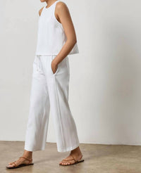 Lilla P Mixed Media Tank Top in white - women's tank top - alternate view