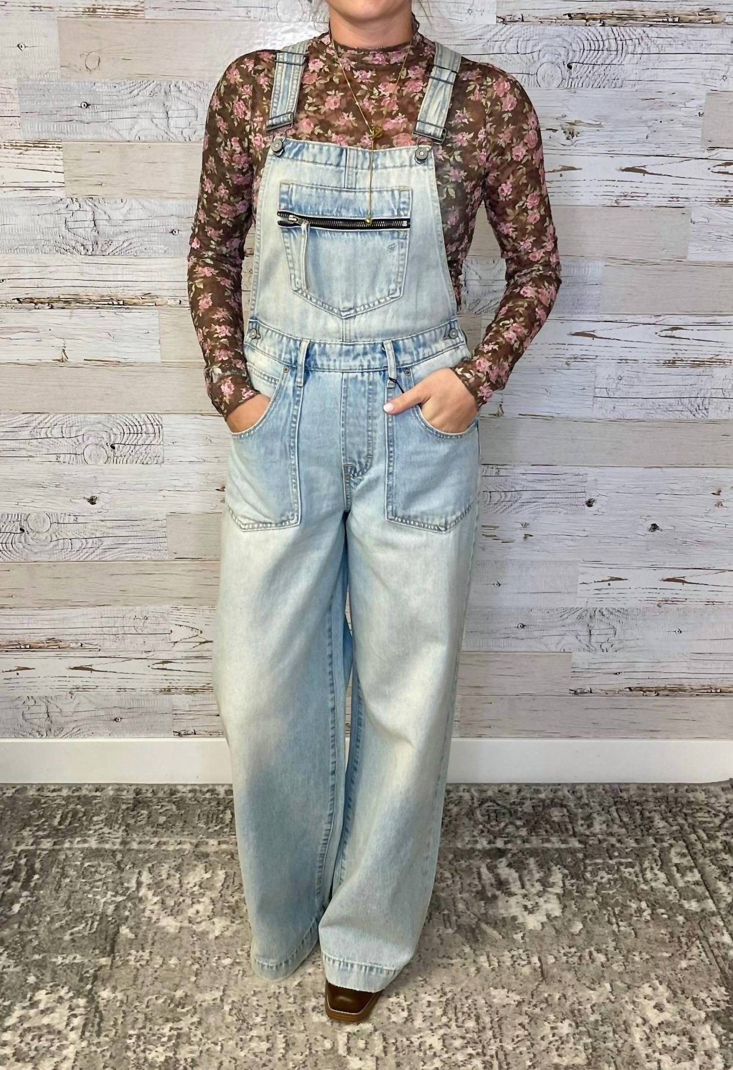 Hidden - Wide Leg Denim Overall