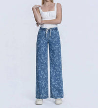 Vervet By Flying Monkey - High Rise Floral Baggy Wide Leg Jeans