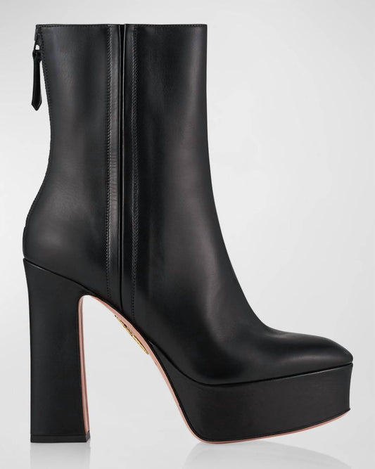 Groove Leather Platform Bootie