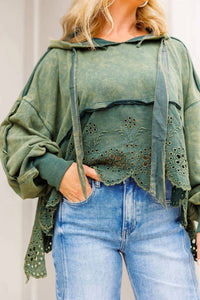 Oli & Hali - Washed Terry Eyelet Sweatshirt