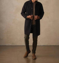 The Normal Brand Henry Topcoat in brown houndstooth - men's jacket - alternate view