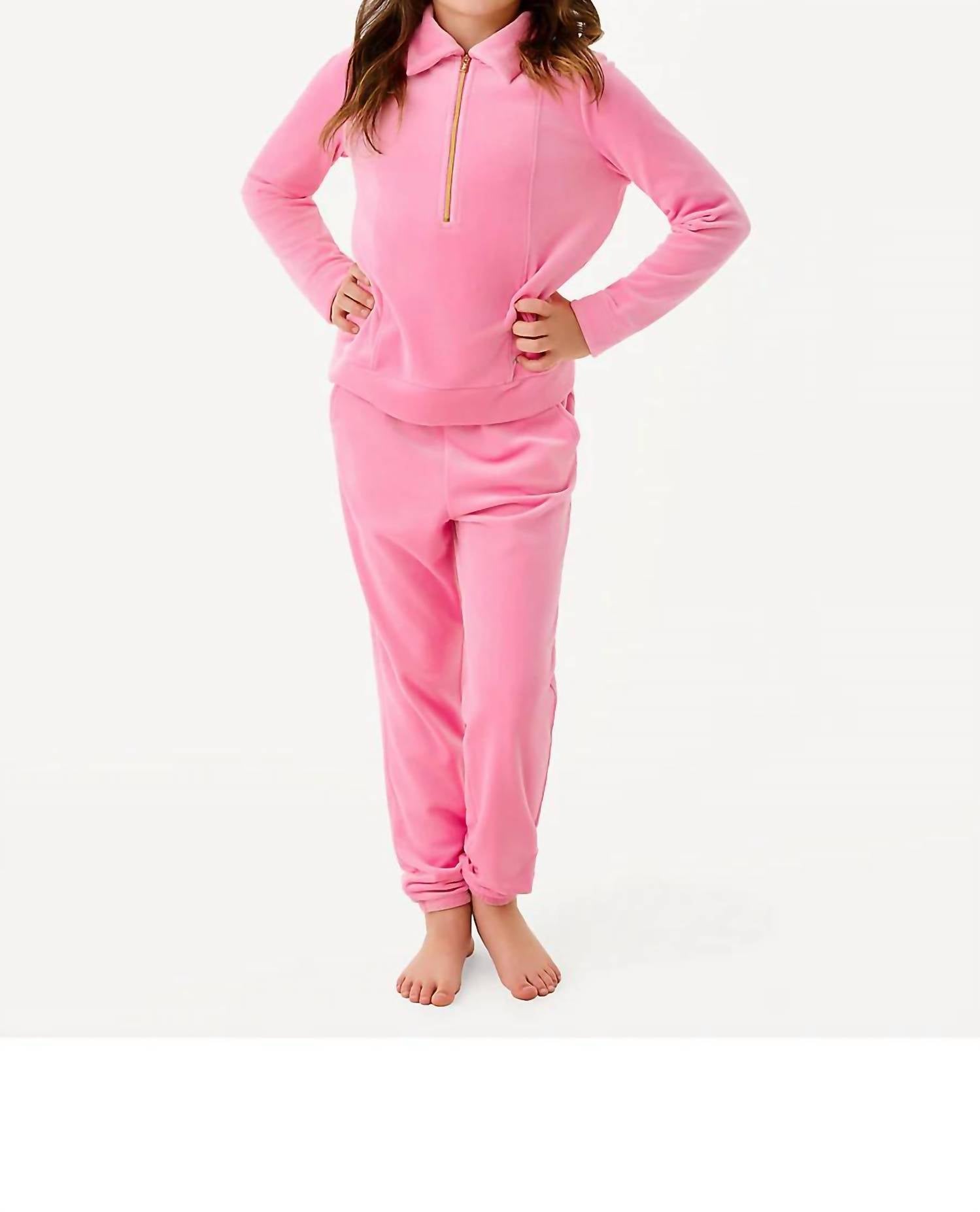 Lilly Pulitzer - Girls Mini Eleni Velour Pullover Sweatshirt