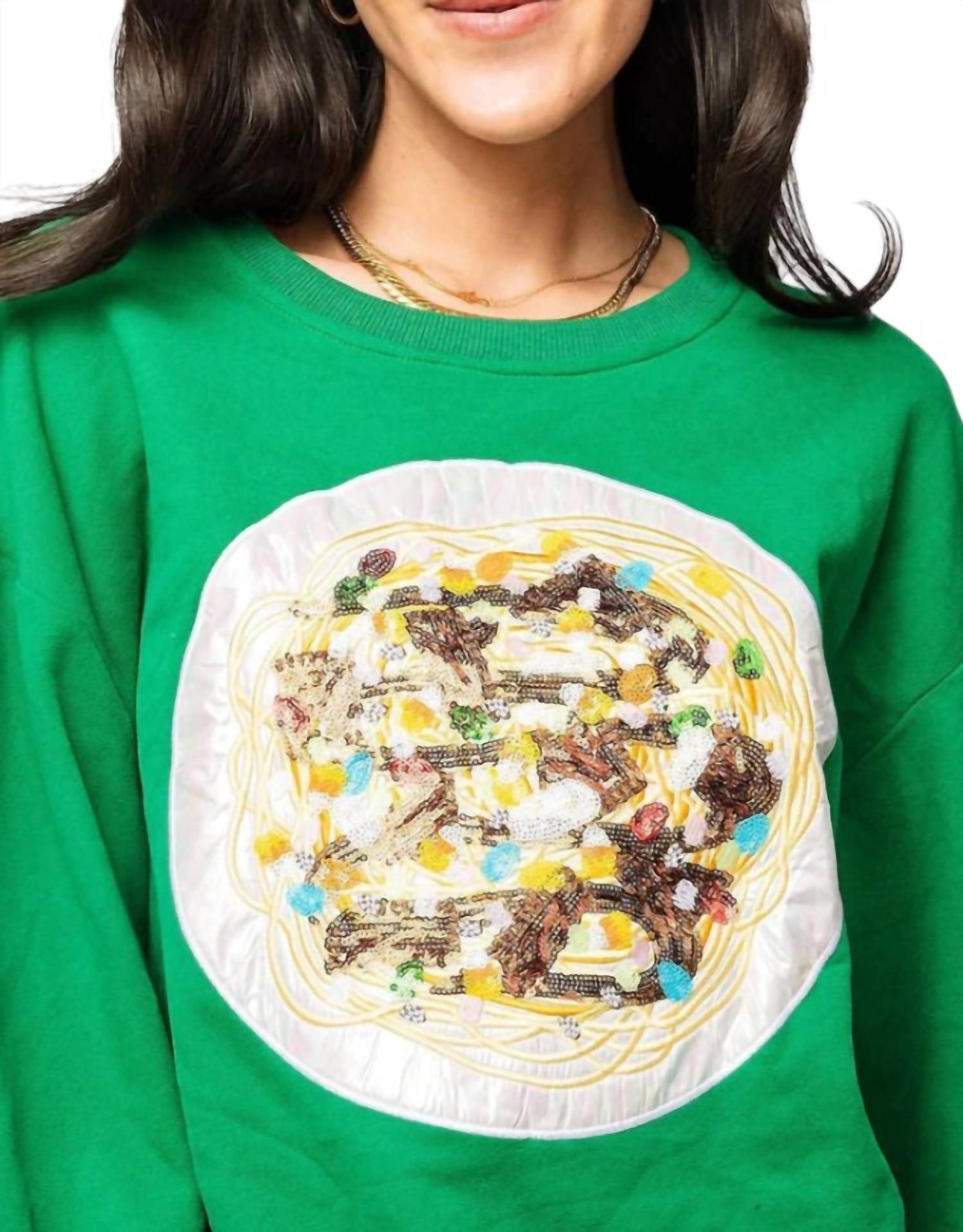 Queen Of Sparkles - Elf Spaghetti Long Sleeve Sweatshirt
