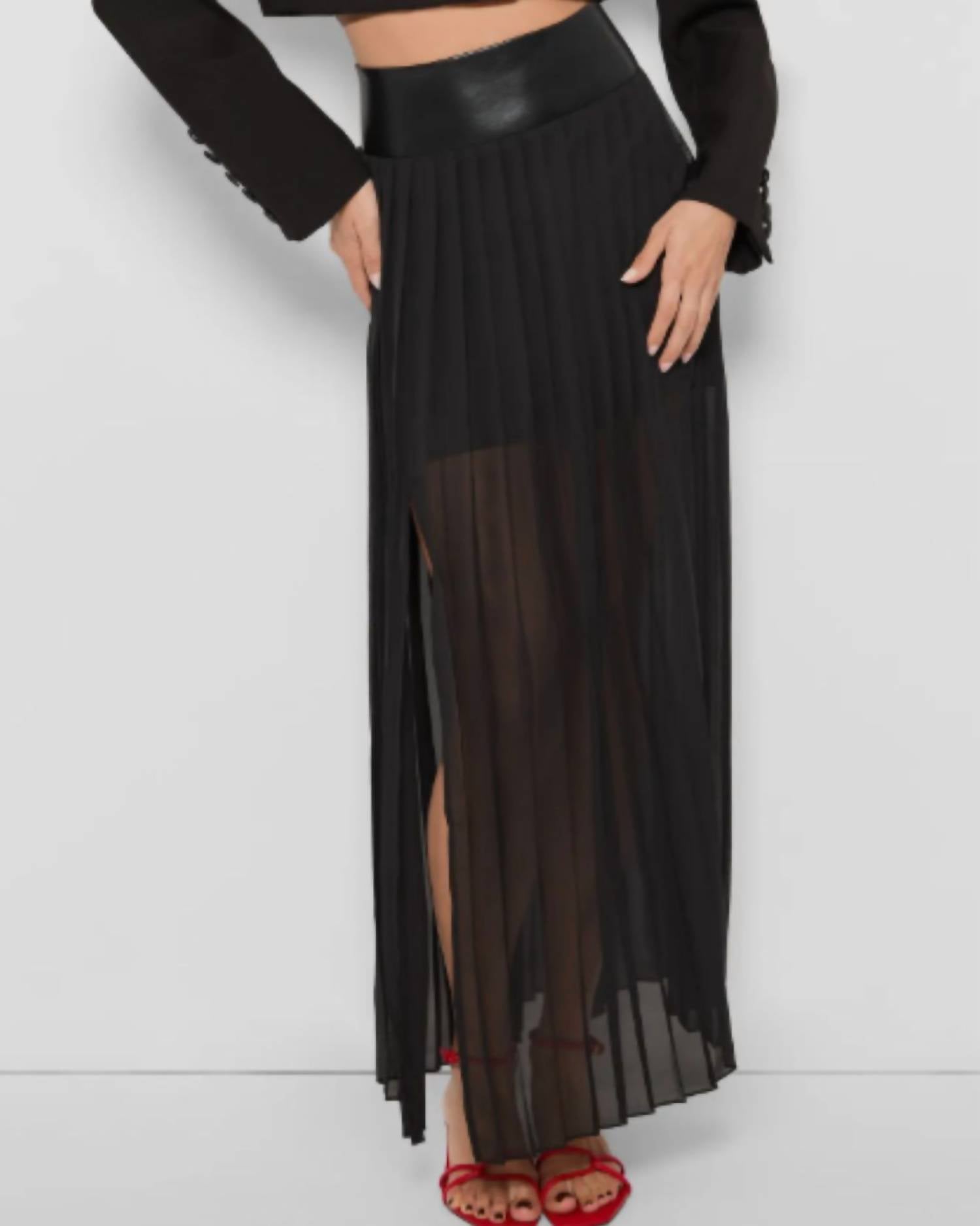 AS by DF Felice Pleated Skirt in black - women's skirt - detail view