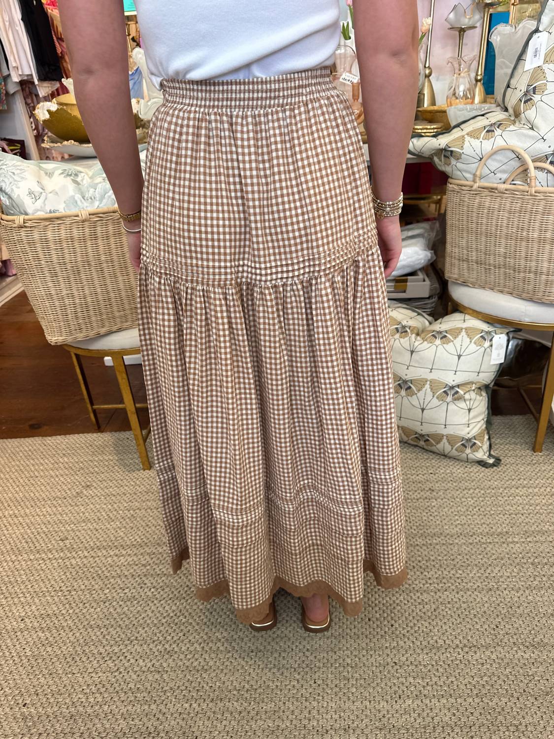 Karlie - Gingham Maxi Skirt
