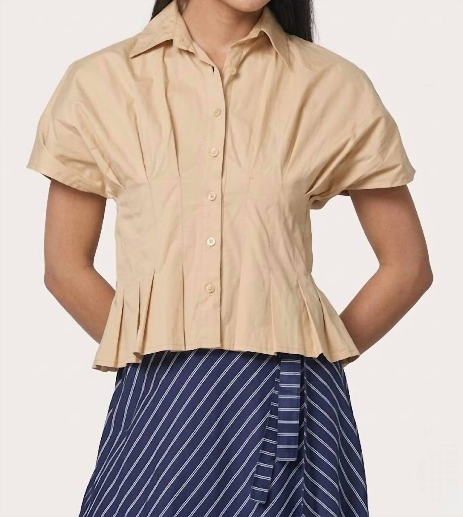 Lusana - Tailor Pleated Blouse