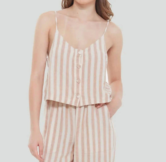 Dex - Button Front Striped Camisole