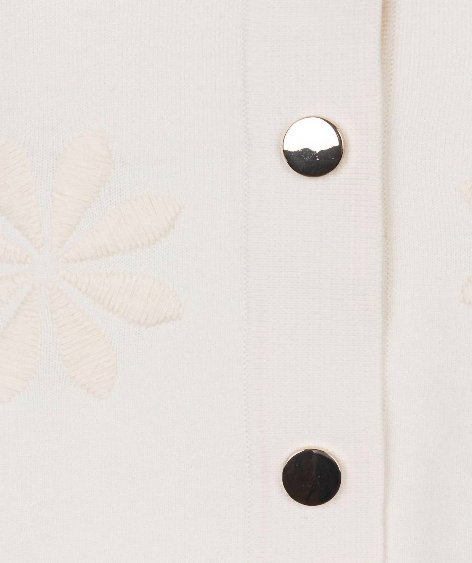ESQUALO Cana Boxy Embroidery Cardigan in light sand - women's cardigan - view 5