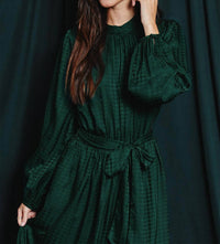 Dress Forum - Houndstooth Satin Midi Dress