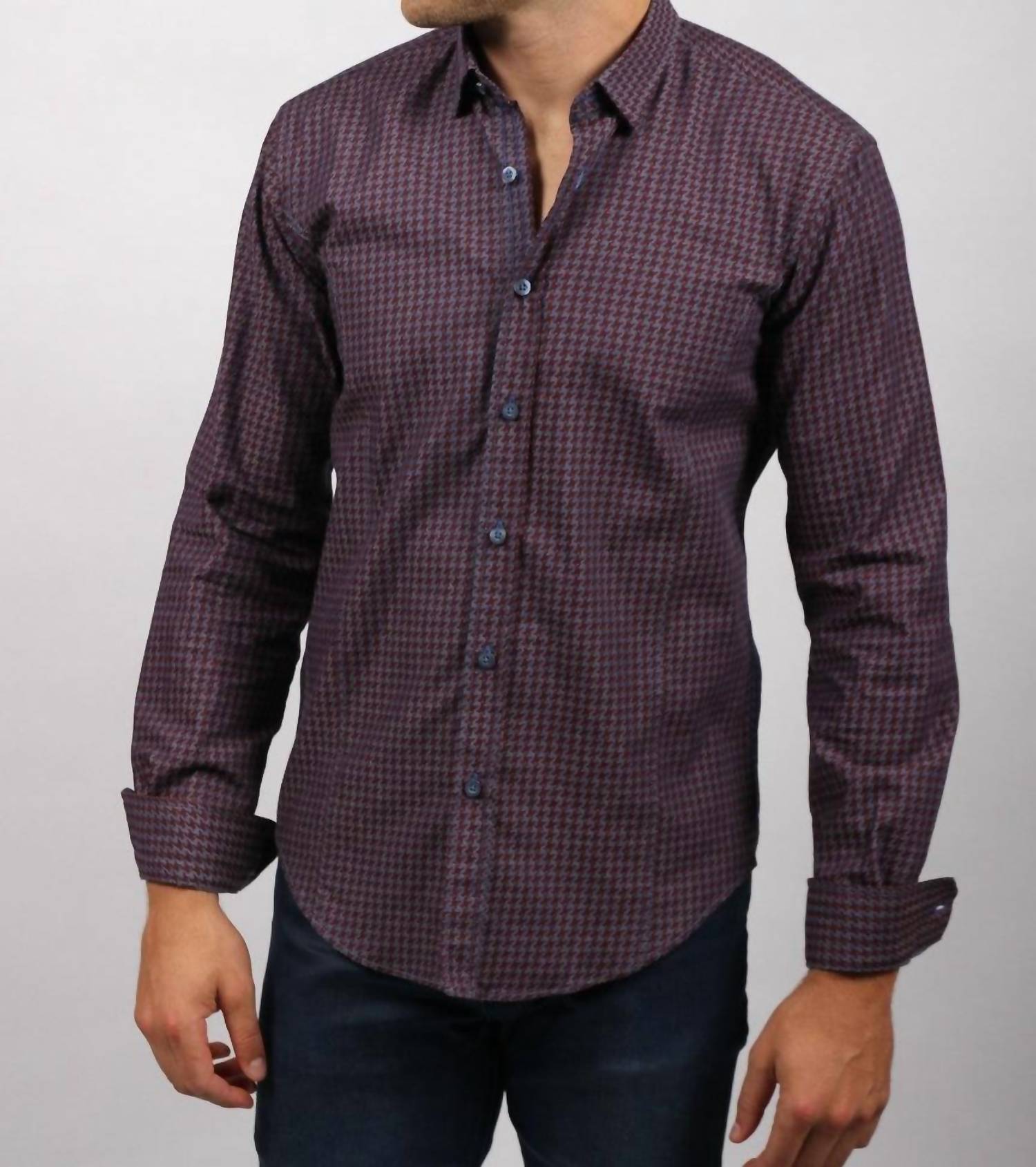 Eight X - Patterned Denim Button Down Shirt