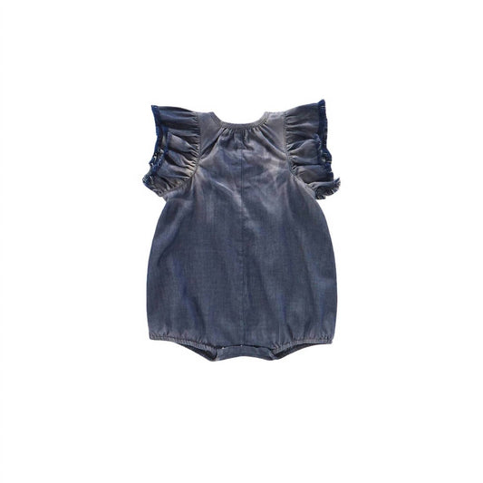 Omamimini - Girls' Denim Bubble Romper