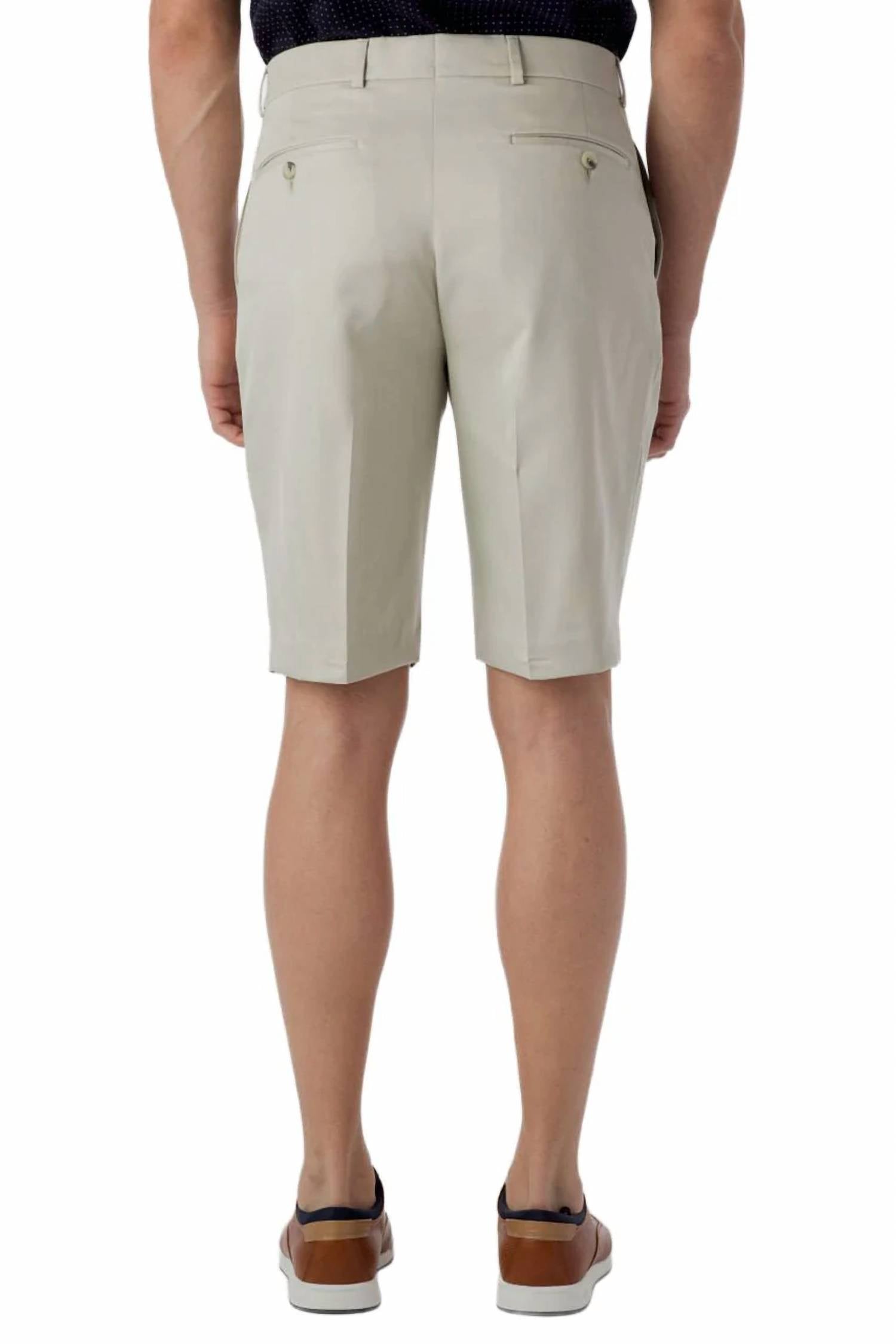 Ballin - Nash Micro Nano Travel Twill Performance Gabardine Plain Front Shorts