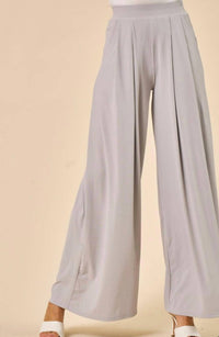 Saints & Hearts - Heather Ribbed Top And Wide Leg Pants Set