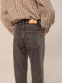 Indi & Cold - Rolled Hem Straight Fit Denim Pant