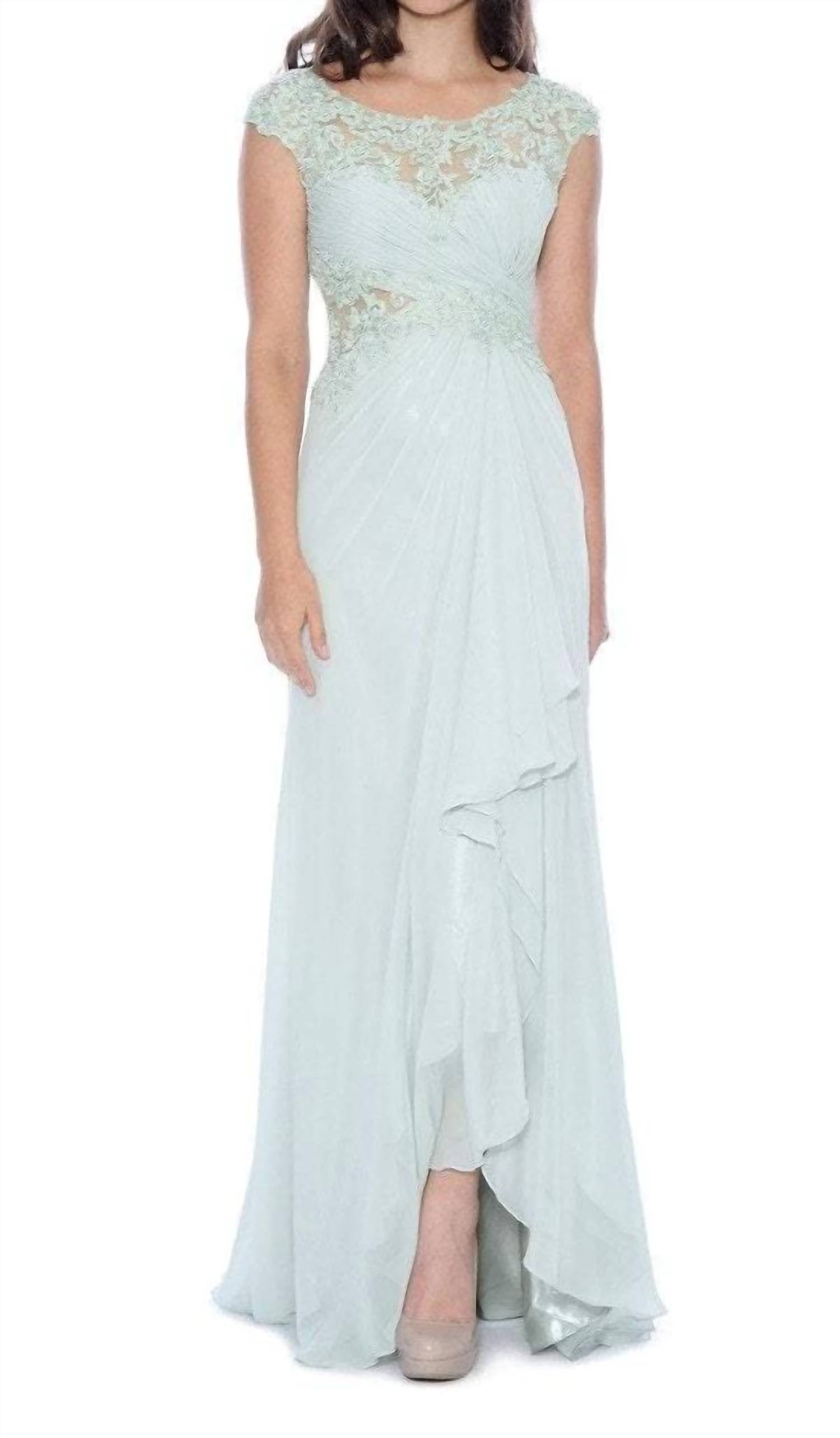 Decode 1.8 - Chiffon Fitted Gown With Illusion Neckline