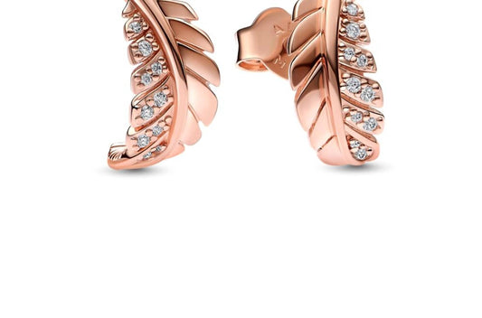 Pandora - Women's Feather Stud Earrings