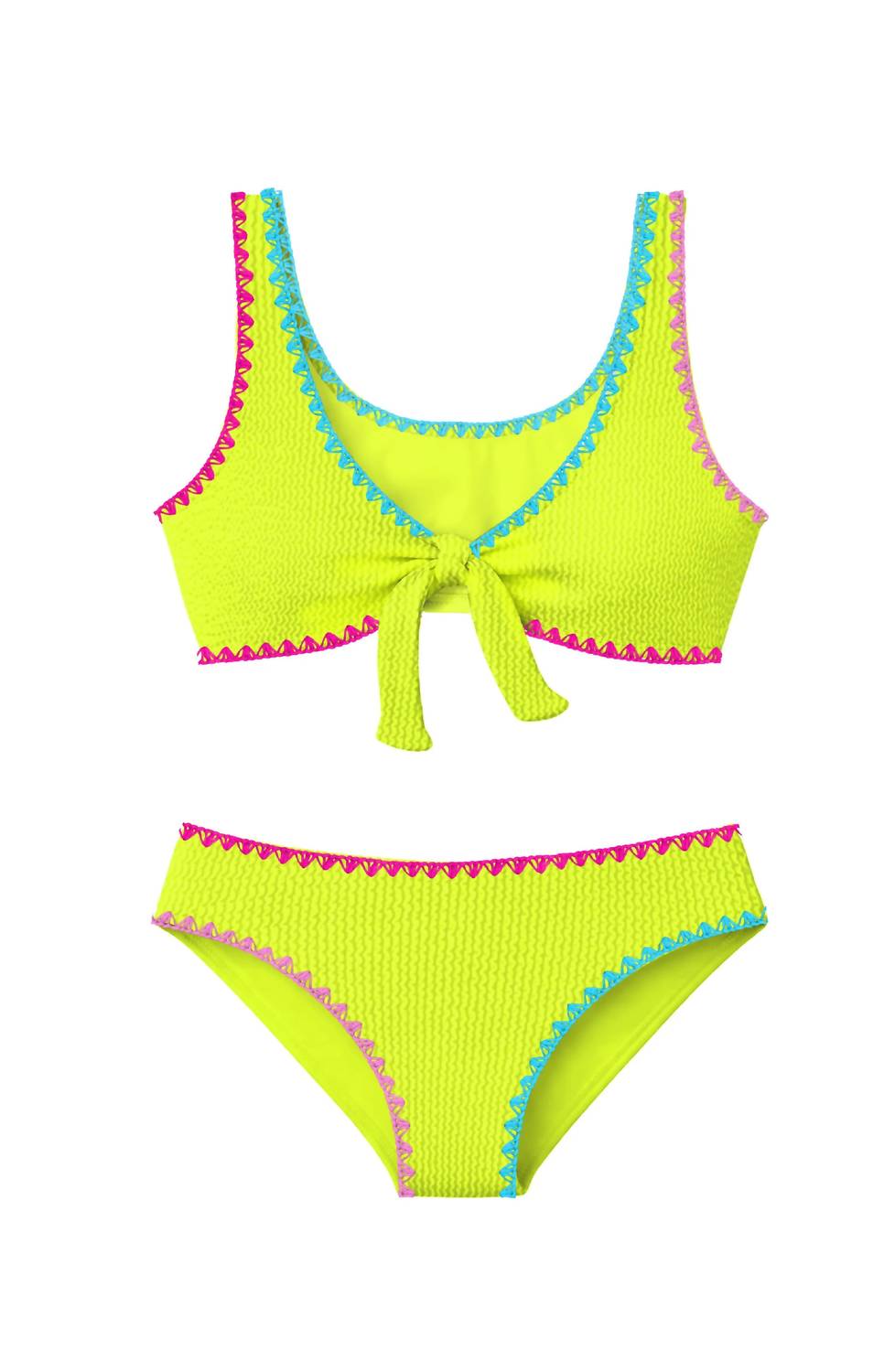 Limeapple - Girl's Izy Crinkle Tie Bikini With Embroidered Trim