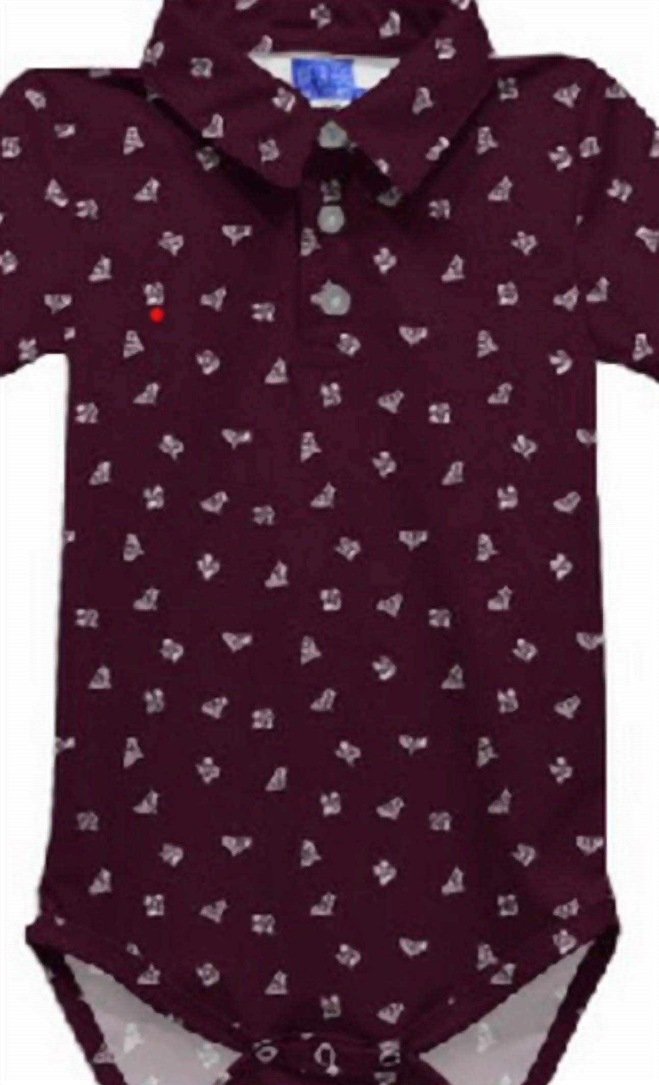 Vive La Fete - Boy's Texas A&m Aggies Logo Short Sleeve Performance Bodysuit