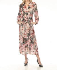 Joseph Ribkoff - Floral Button Front Midi Dress