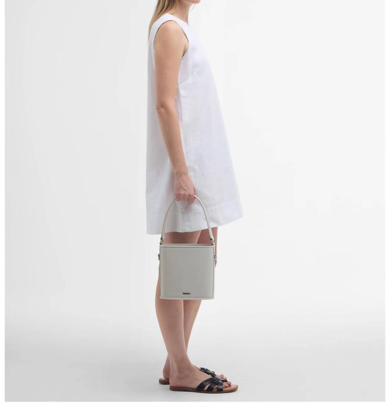 Barbour Lucy Mini Dress in classic white - women's dress - detail view