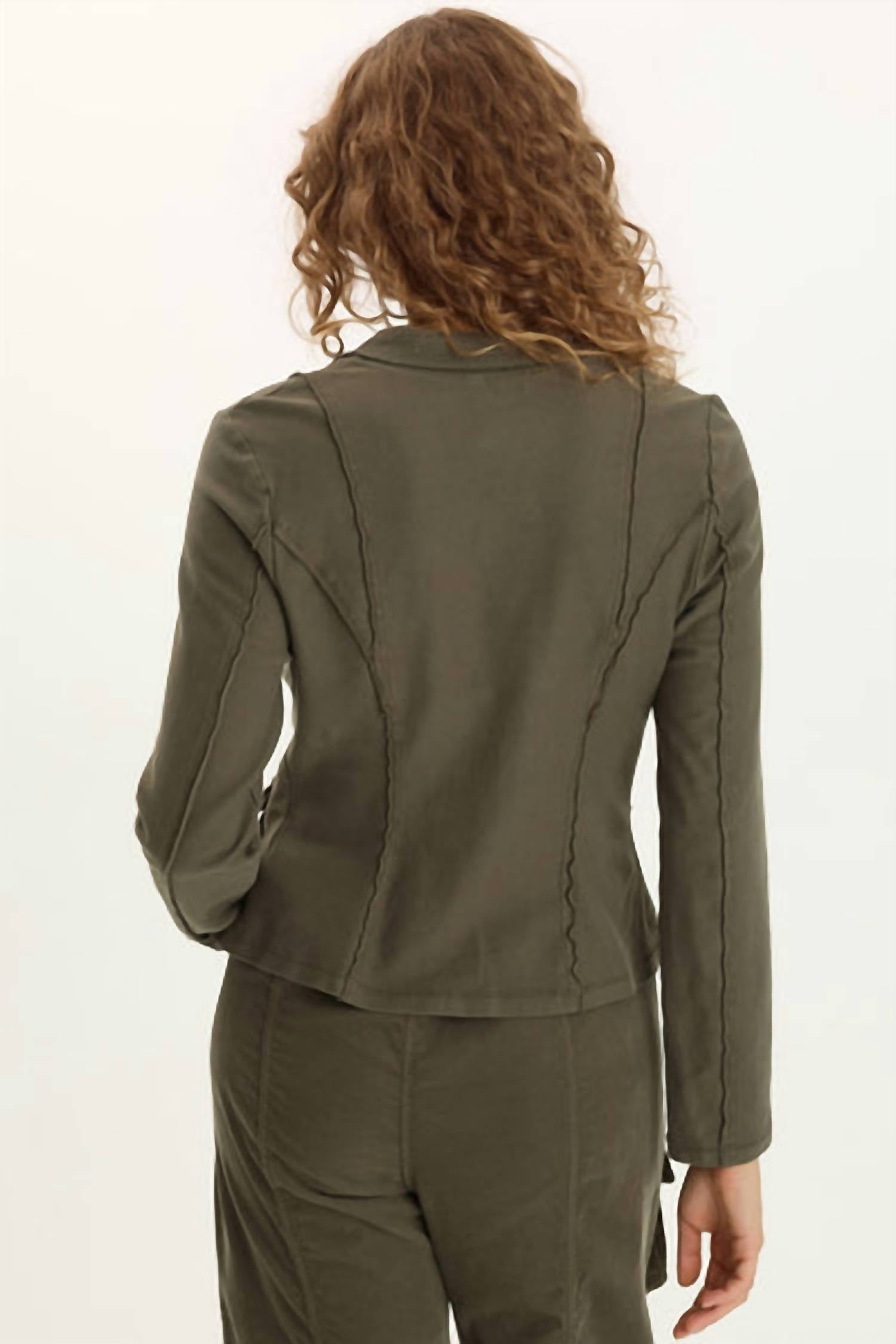 Xcvi - Fitted Twill Knit Stretch Blazer Jacket