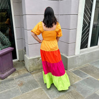 Flying Tomato - Color Block Solid Woven Maxi Dress