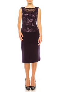 Maya Brooke - Floral Embroidered Sequin Jacket Dress