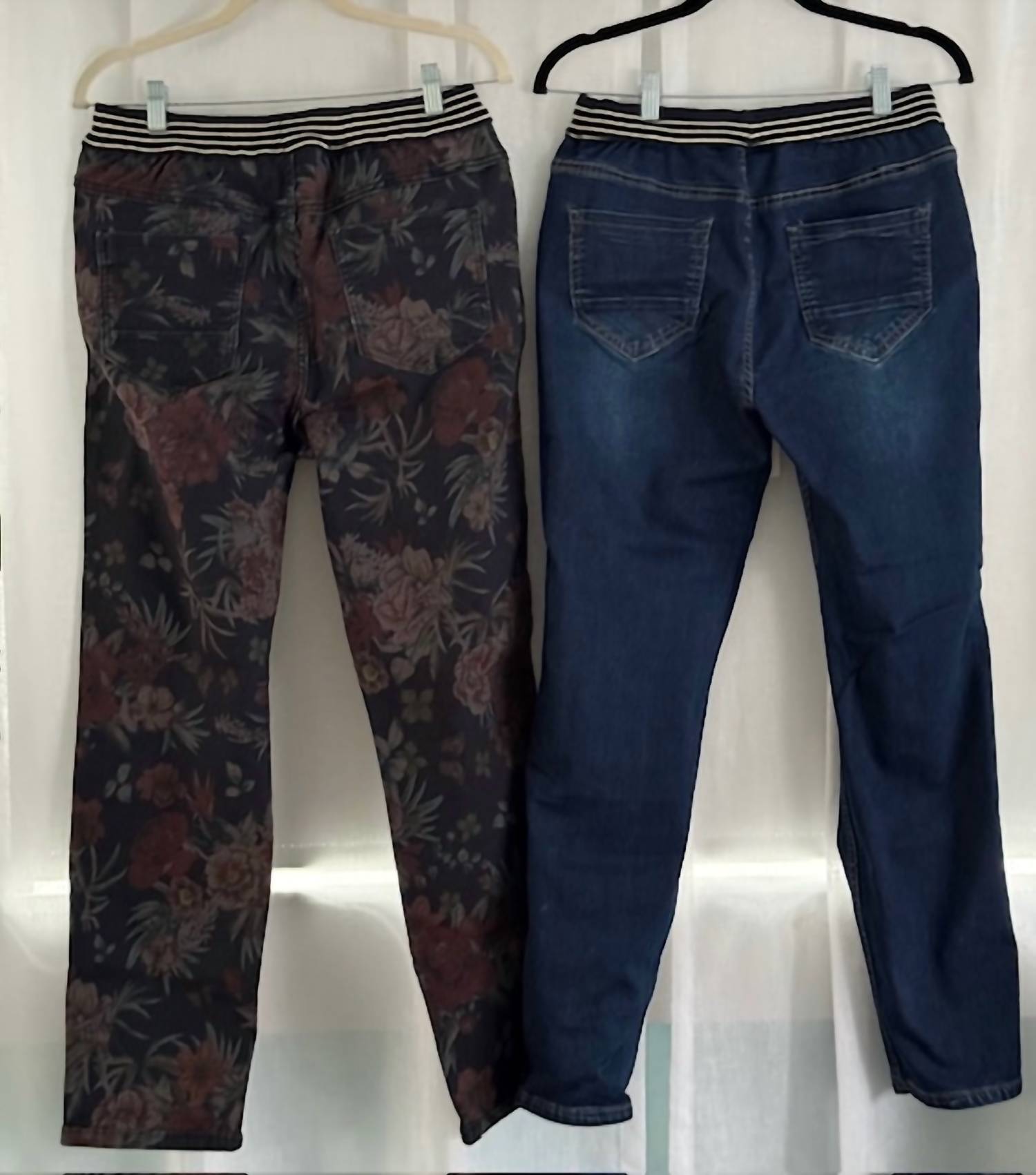 TEMPO PARIS Women's Reversible pants in navy denim floral - women's pants - alternate view