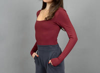 Rd International - Stacy Front And Back Square Neck Bodysuit