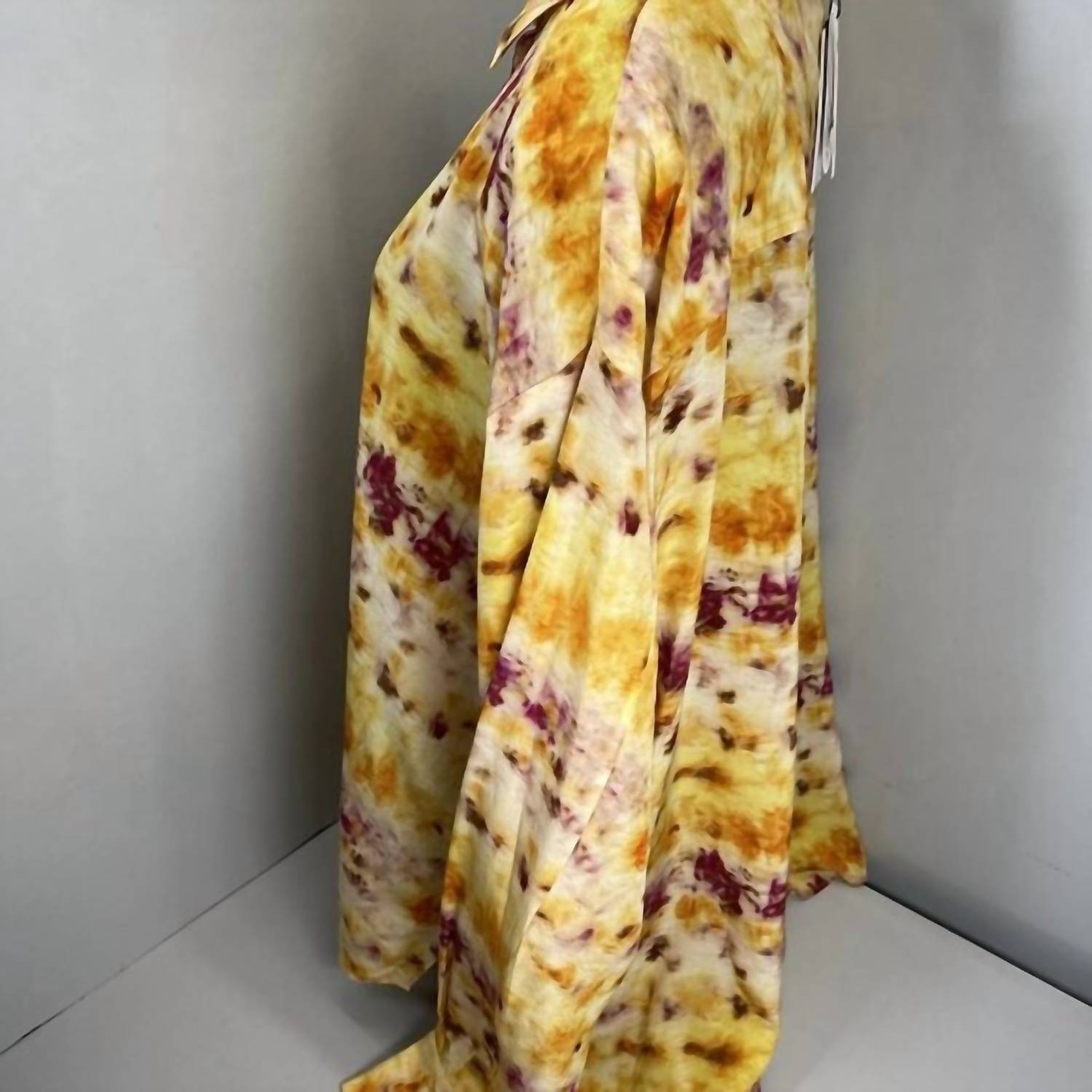 JASON WU Women’s Oversized Silk Blouse in orange multi - women's blouse - alternate view