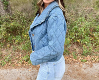 Storia - Jade Button-up Denim Quilted Jacket