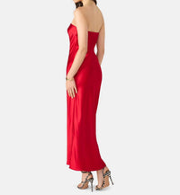 STEVE MADDEN Jessamine Midi Dress in dark red - women's dress - detail view
