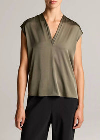 Vince - Silk-blend Double V-neck Top