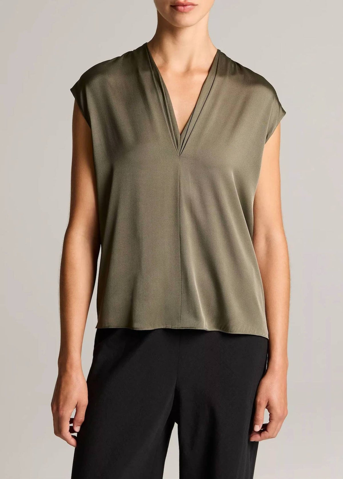 Vince - Silk-blend Double V-neck Top