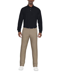 Pga Tour - Men's Long Sleeve Performance Feeder Stripe Polo Shirt