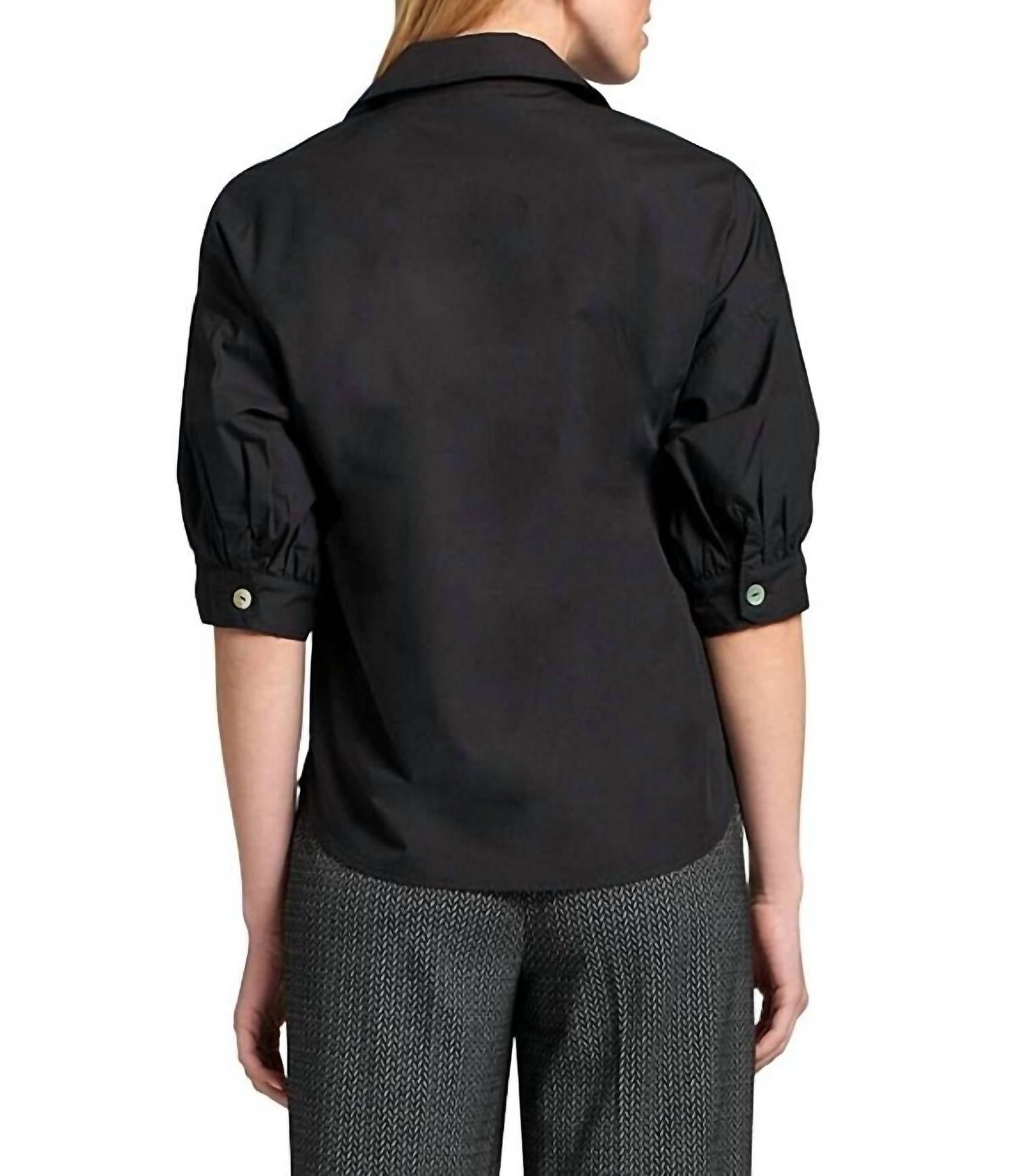 Apny - Elbow Sleeve Blouson Sleeve Shirt