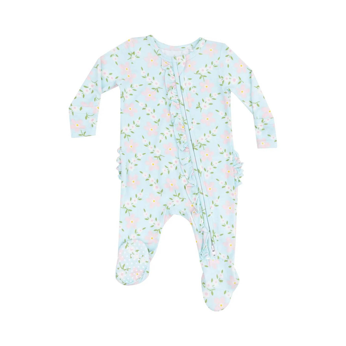 Angel Dear - Vintage Daisy 2 Way Zip Ruffle Footie