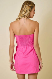 Day + Moon - Scalloped Strapless Mini Dress