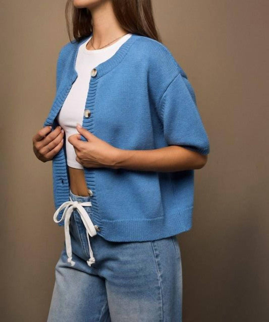 Le Lis - Short Sleeve Cardigan Sweater