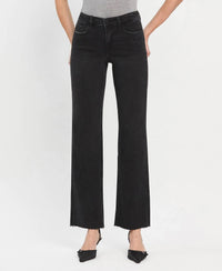 FLYING MONKEY Alexis High Rise Slim Wide Leg Jeans in black - women's jeans - view 5
