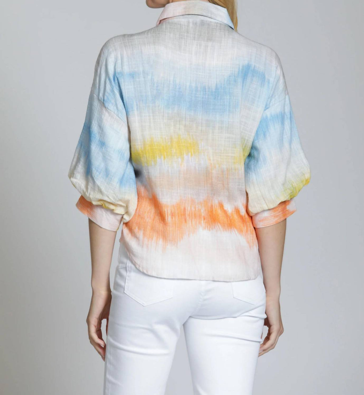 Apny - Watercolor Blouson Sleeve Shirt