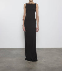 Enza Costa - Silk Rib Sleeveless Boatneck Fluid Maxi Dress